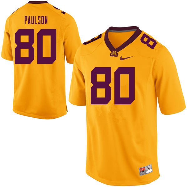 Men #80 Jake Paulson Minnesota Golden Gophers College Football Jerseys Sale-Yellow - Click Image to Close